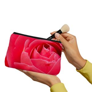 Pink rose bud Make up Pouch