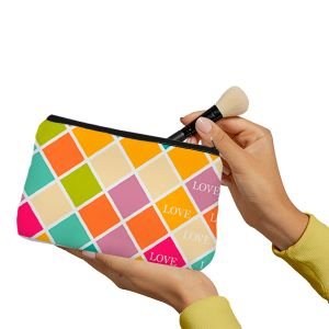 Multicolor blocks Make up Pouch
