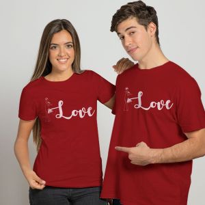Love Design Washable Fabric Couple T-shirt