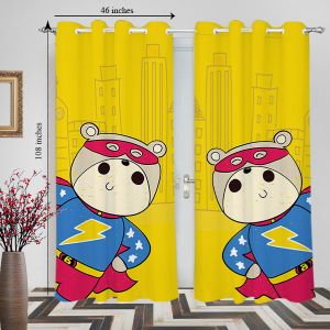 Cartoon Printed Full Length Door Curtain