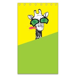 Animal Cartoon Designed Customised Door Curtain Set of 1 in Multiple Colors 