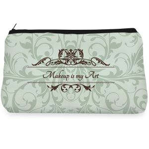 Green vintage swirl Make up Pouch