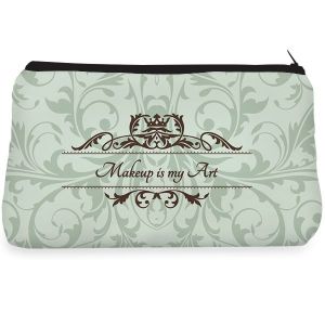Green vintage swirl Make up Pouch