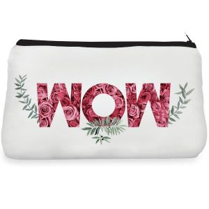 White mom leaf Make up Pouch
