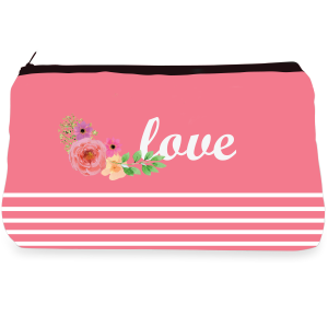 Pink floral love  Make up Pouch