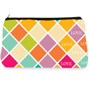 Multicolor blocks Make up Pouch