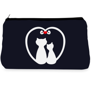Black cat love Make up Pouch