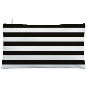 White & black strips floral Cosmetic Pouch