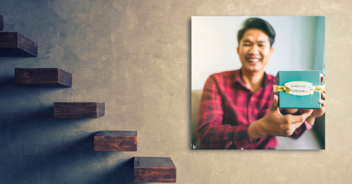 Photo of a person holding a personalized gift with a wide smile, capturing the joy and appreciation that personalized gifts evoke.