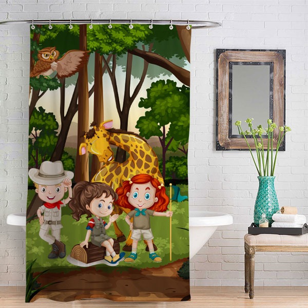 personalised shower curtain giraffe